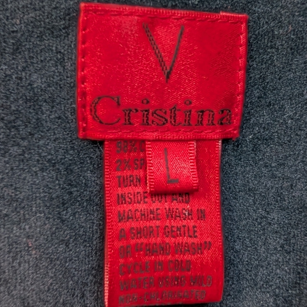 V Cristina Women's Black Velvet Blazer Sequin Lapels Y2K Size L - Picture 6 of 16